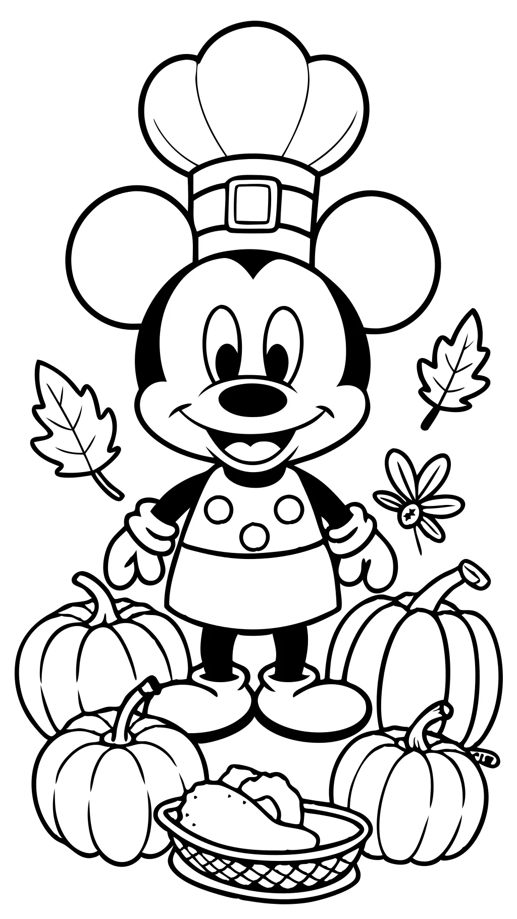 Páginas para colorear de Acción de Gracias Mickey Mouse